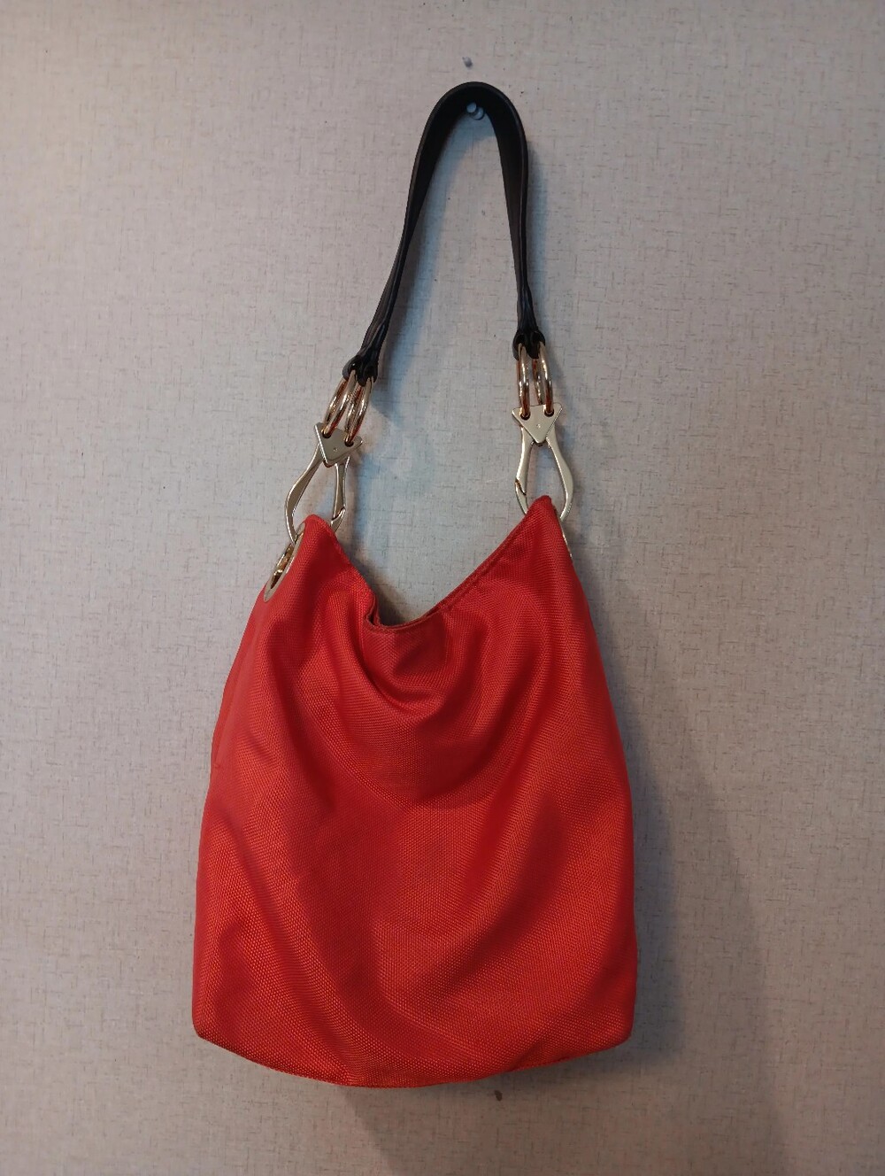 JPK Paris 75 Red Canvas with Gold Hardware Shoulder Bag Bucket Bag